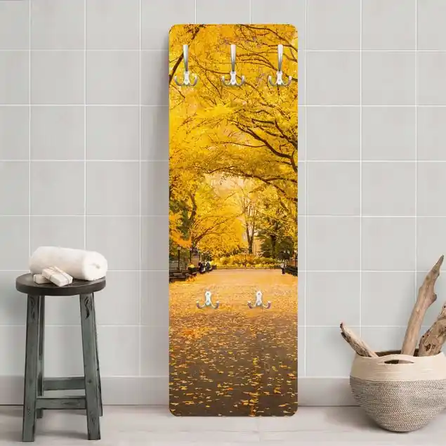 Geprüft Herbst im Central Park Wandgarderobe Holzpaneel
