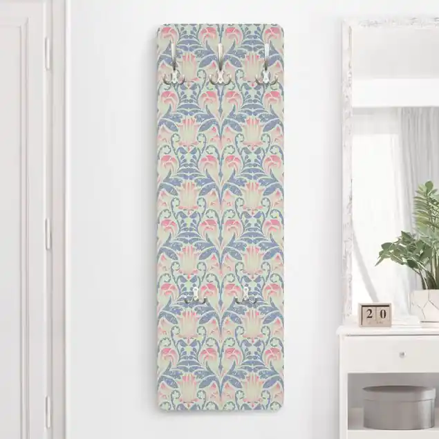Neue Ware Leinen Damast Ornament Wandgarderobe Holzpaneel