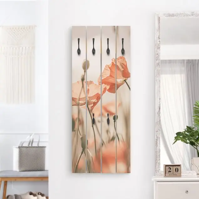 Angebot Mohnblüten im Sommerwind Wandgarderobe