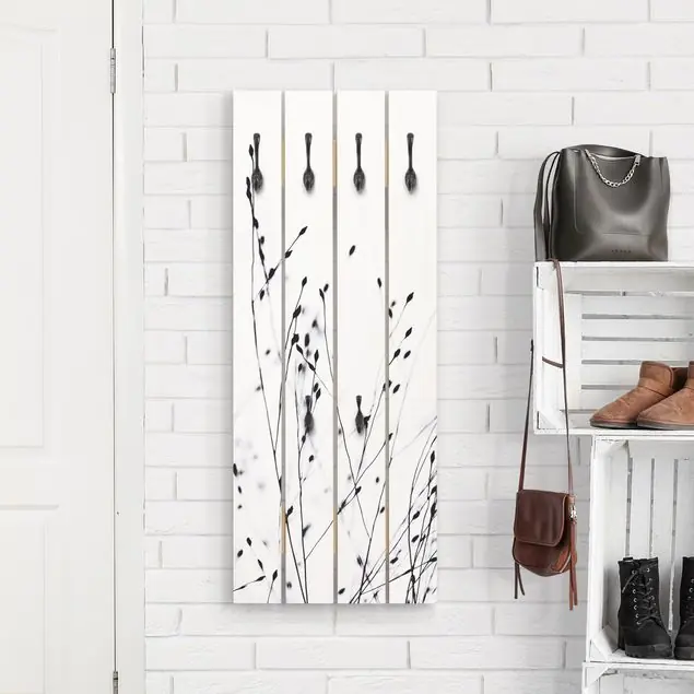 Zarte Gräser im nahen Schatten Wandgarderobe Echt