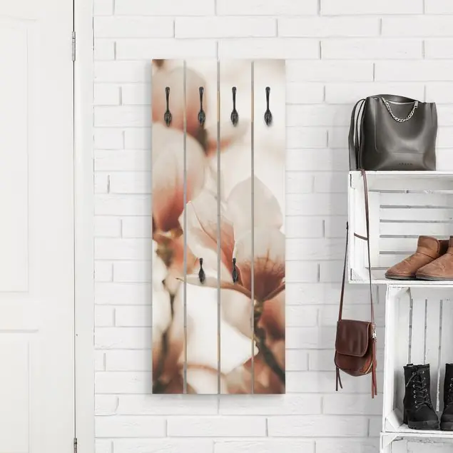 Nur Für Kurze Zeit Zarte Magnolienblüten im Lichtspiel Wandgarderobe