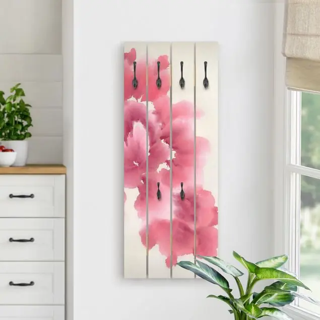 Künstlerische Flora I Wandgarderobe Holzpalette Sonderaktion