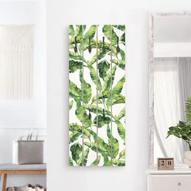 Neu Im Sortiment Bananenblatt Aquarell Muster Wandgarderobe