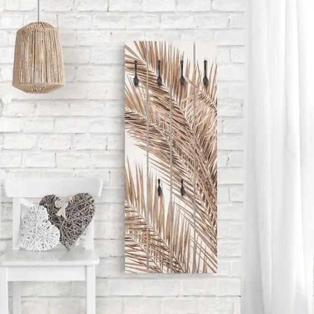 Knallerangebot Bronzefarbene Palmenwedel Wandgarderobe