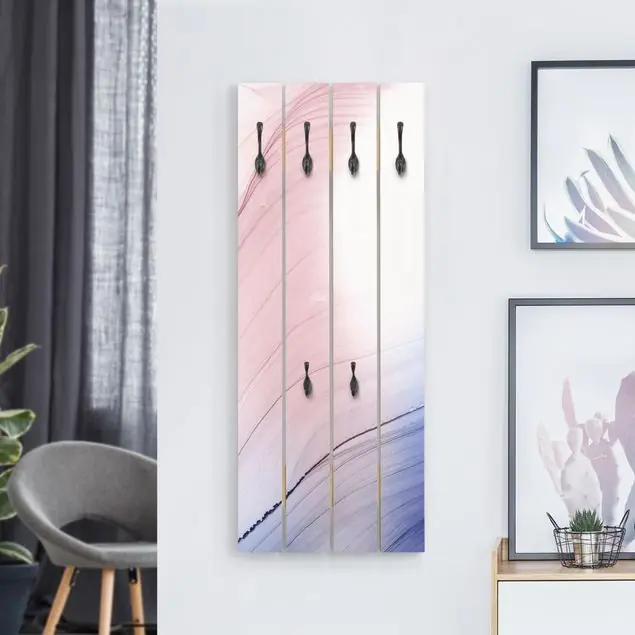 Melierter Farbtanz Blau mit Rosa Wandgarderobe Must-Have