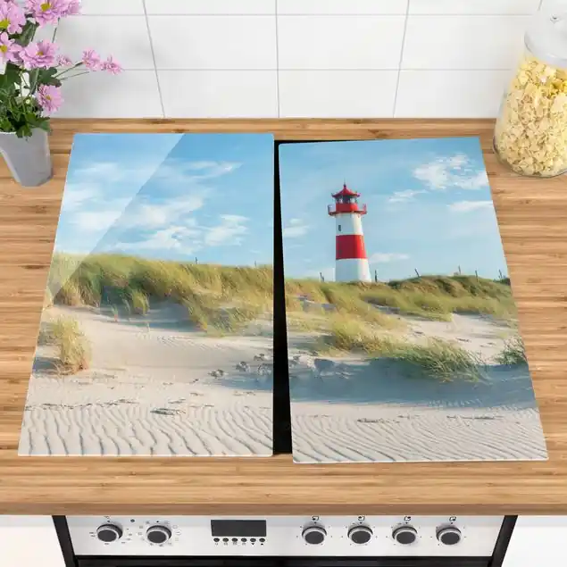 Leuchtturm an der Nordsee Herdabdeckplatte Kostenfreie Lieferung