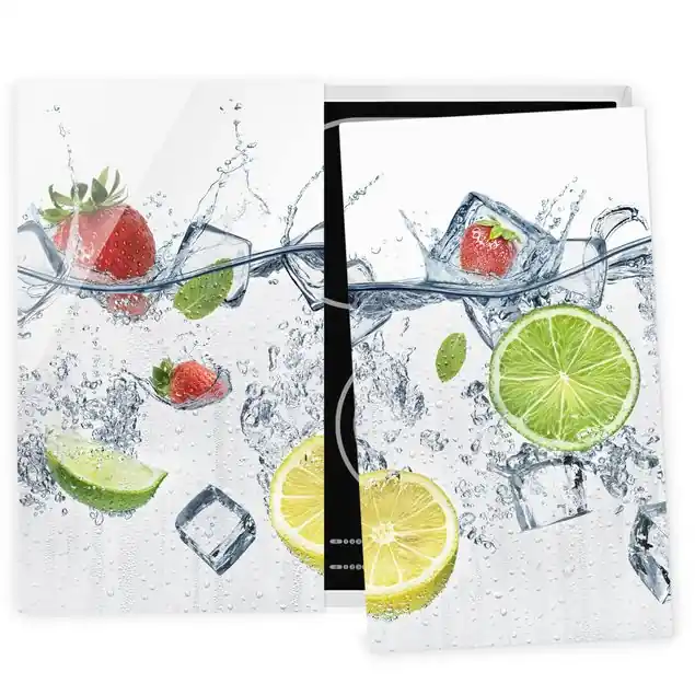 Neu Frucht Cocktail 2-teilige Herdabdeckplatte Glas