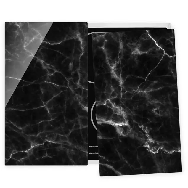 Sale Nero Carrara 2-teilige Herdabdeckplatte Glas
