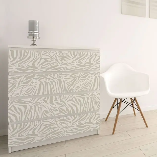 Zebra Design hellgrau Streifenmuster Möbelfolie Markenprodukt