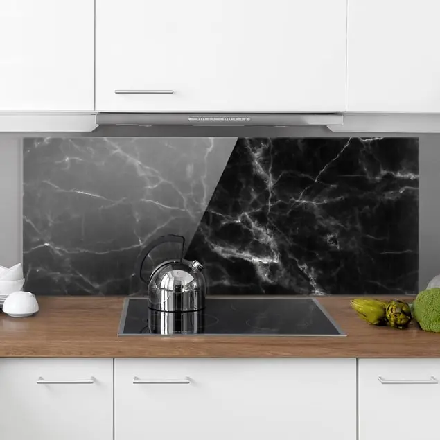 Mega-Angebot Nero Carrara Glas Spritzschutz - Panorama