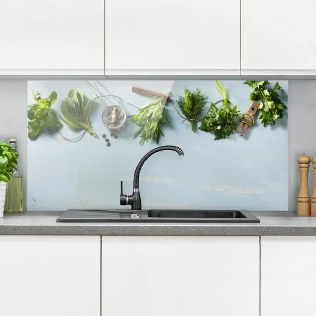 Gebündelte Kräuter Glas Spritzschutz - Querformat 2:1 Abverkauf