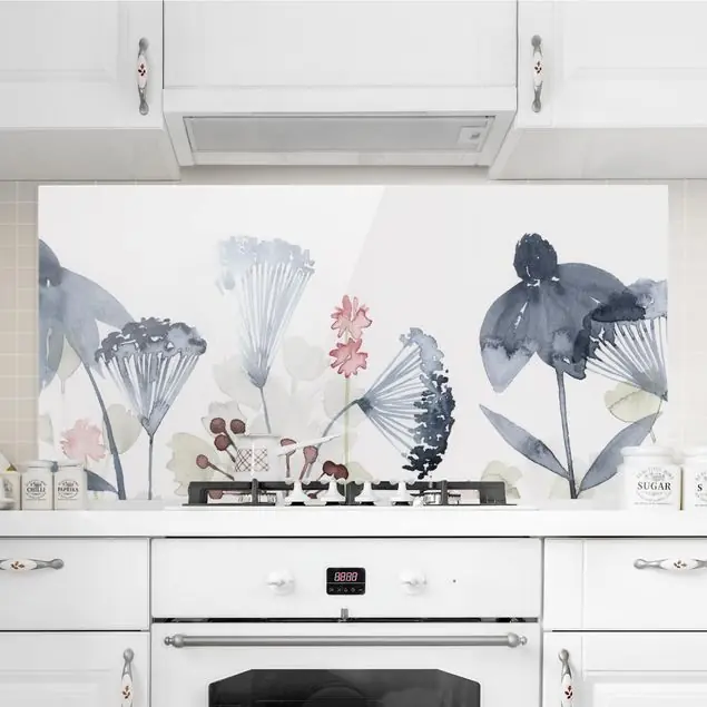 Wildblumen Aquarell I Glas Spritzschutz - Querformat 2:1 Preiswert