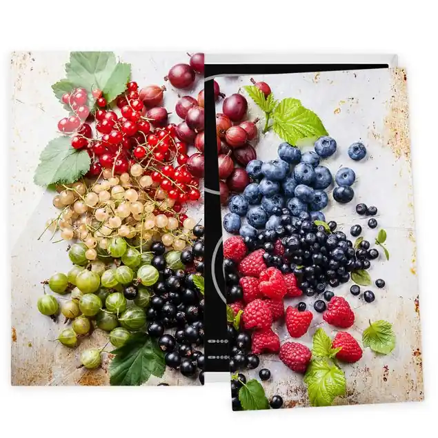 Mischung aus Beeren auf Metall 2-teilige Herdabdeckplatte Glas Jetzt Kaufen