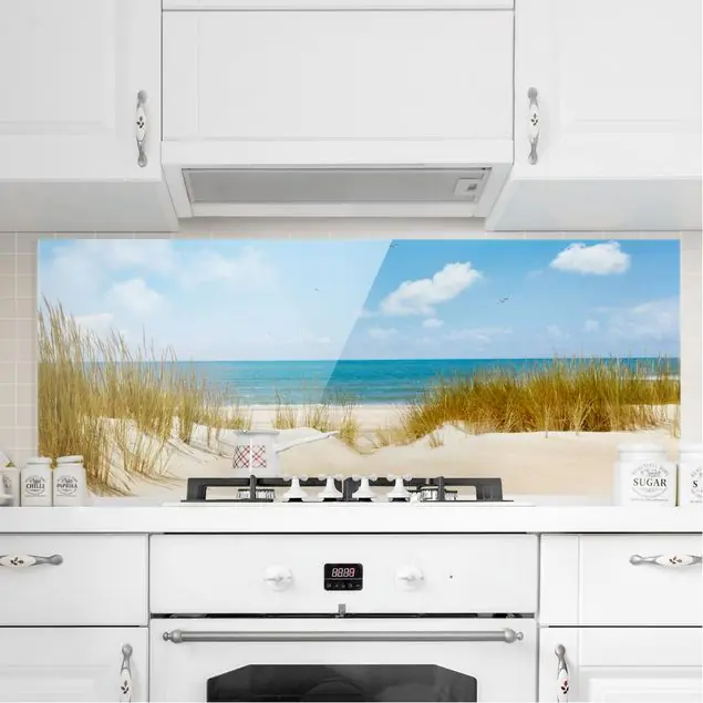 Strand an der Nordsee Glas Spritzschutz - Panorama Mega-Angebot