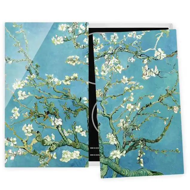 Abverkauf Vincent van Gogh - Mandelblüte 2-teilige Herdabdeckplatte Glas