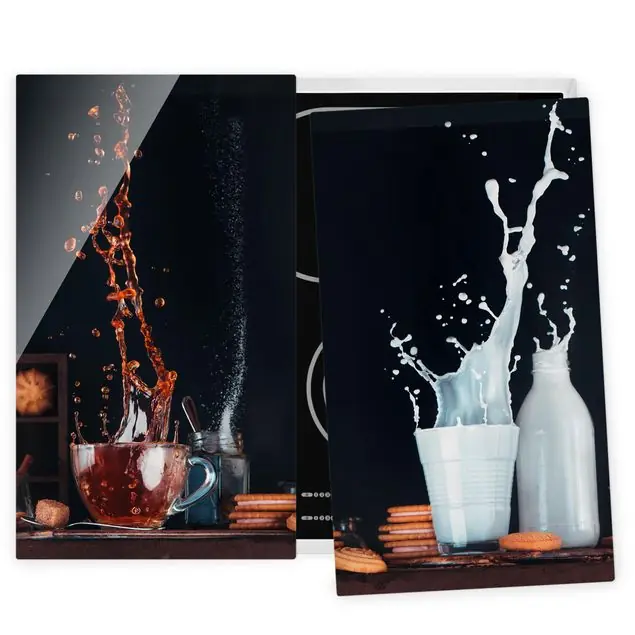 Top-Seller Milch und Tee Komposition 2-teilige Herdabdeckplatte Glas