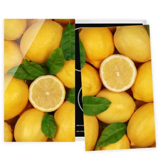 Saftige Zitronen 2-teilige Herdabdeckplatte Glas Angebot