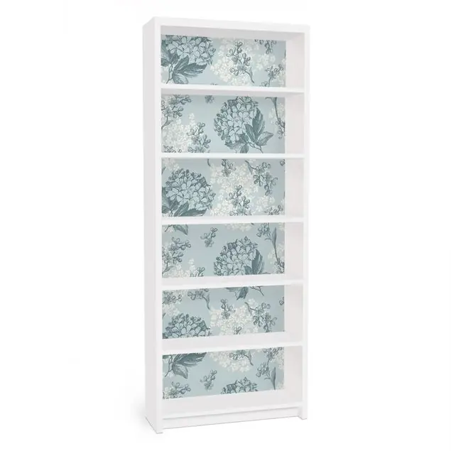 Hortensia pattern in blue Möbelfolie für IKEA Billy Regal Nur Für Kurze Zeit