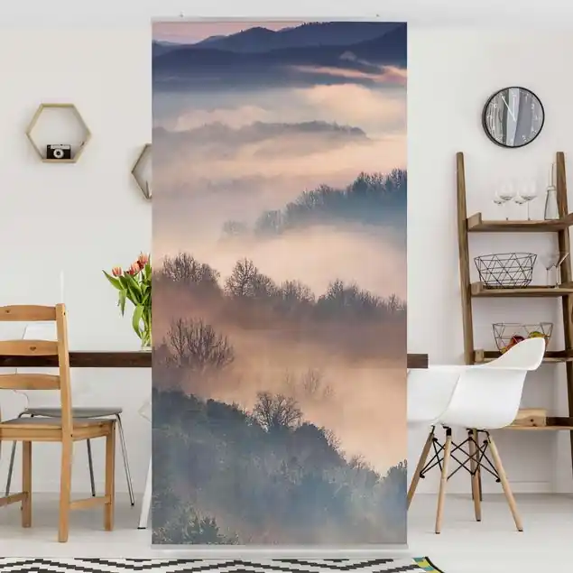 Nebel bei Sonnenuntergang Raumteiler Must-Have