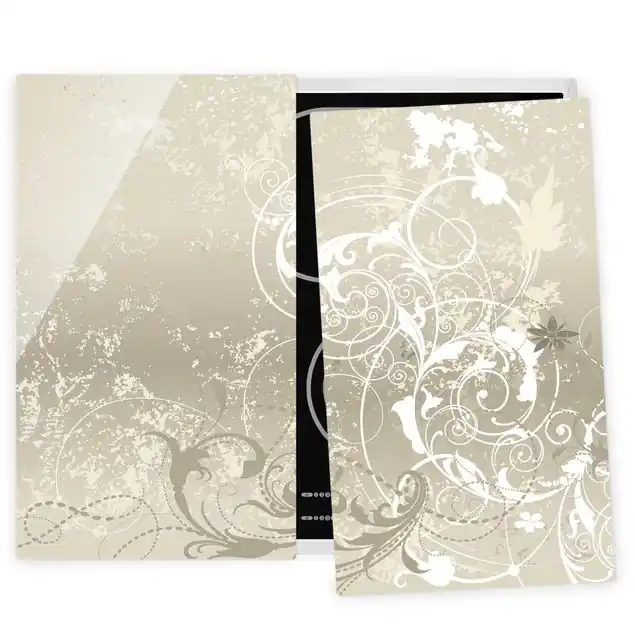 Perlmutt Ornament Design 2-teilige Herdabdeckplatte Glas Online Kaufen