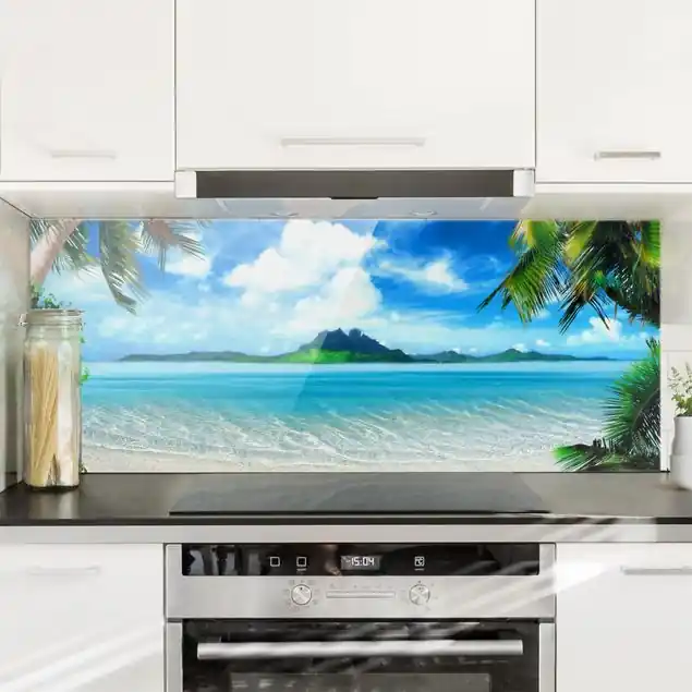 Nur Heute Traumurlaub Glas Spritzschutz - Panorama