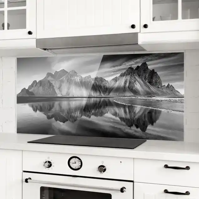 Vesturhorn in Island Glas Spritzschutz - Panorama Zertifiziert