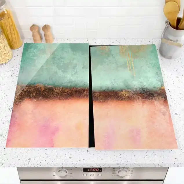 Kracherpreis Pastell Sommer mit Gold Herdabdeckplatte