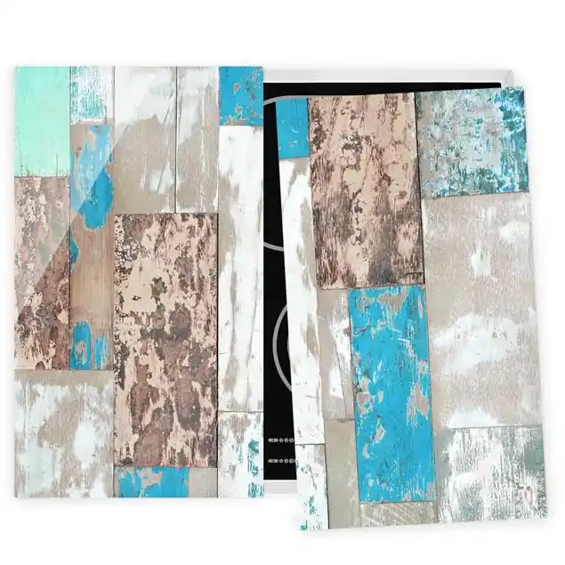 Sonderaktion Maritime Planks 2-teilige Herdabdeckplatte Glas