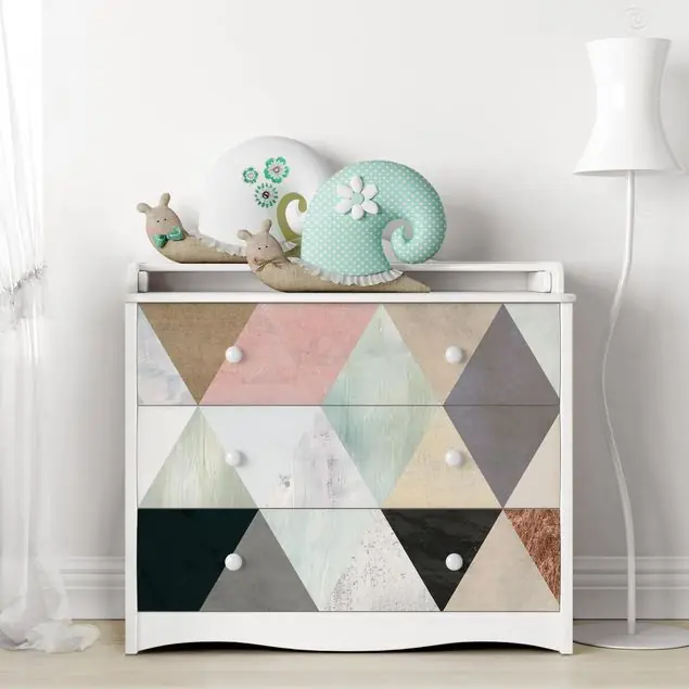 Aquarell-Mosaik mit Dreiecken I Klebefolie Beliebt