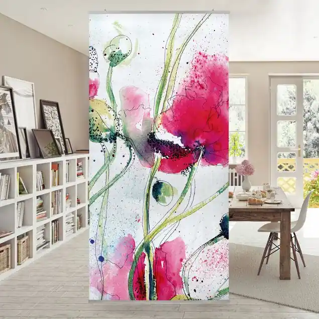 Painted Poppies Raumteiler Sichere Zahlung