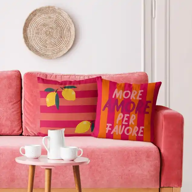 Rabatt PopArt Sommer More Amore Duo Dekokissen – Canvas