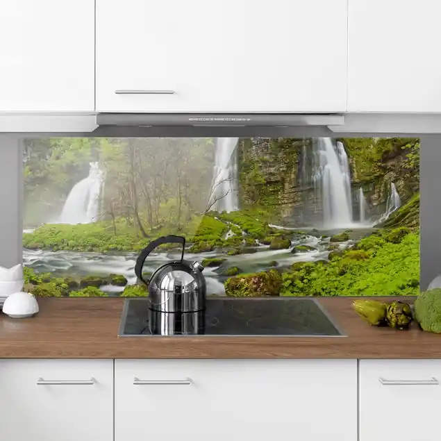 Wasserfälle Cascade de Flumen Glas Spritzschutz - Panorama Garantierte Lieferung