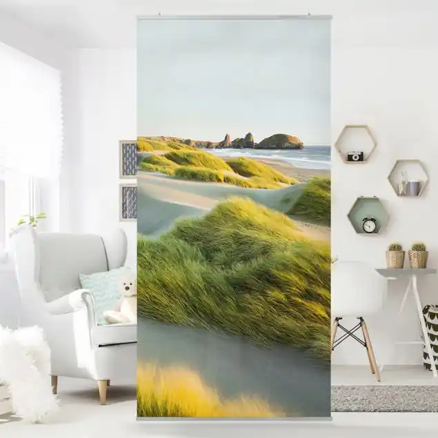 Echt Dünen und Gräser am Meer Raumteiler