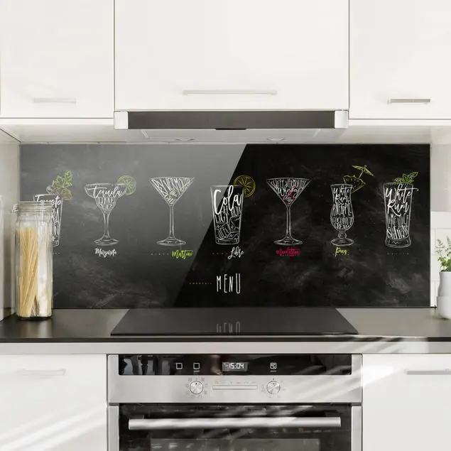 Cocktail Menu Glas Spritzschutz - Panorama Neue Kollektion