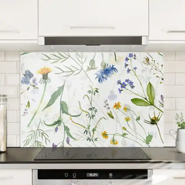 Blumenwiese als Aquarell Spritzschutz Kostenloser Versand
