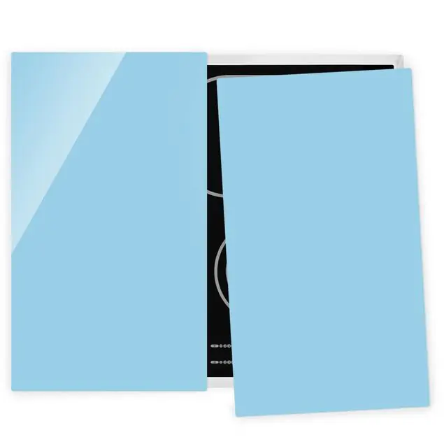 Billig Pastellblau 2-teilige Herdabdeckplatte Glas