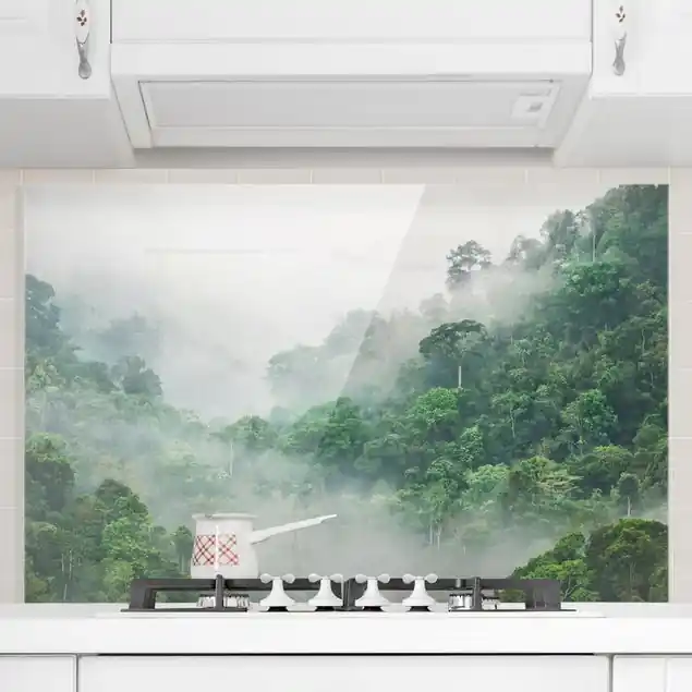 Dschungel im Nebel Glas Spritzschutz - Querformat 3:2 Jetzt Bestellen