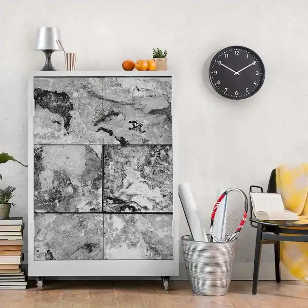 Zertifiziert Steinwand Naturmarmor grau Möbelfolie