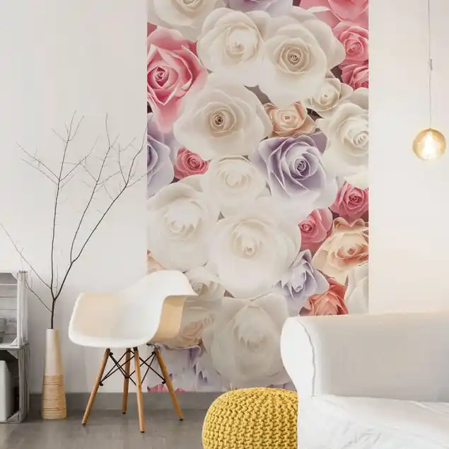 Pastell Paper Art Rosen Klebefolie Kracherpreis