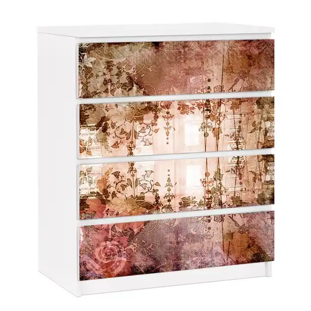 Old Grunge Möbelfolie für IKEA Malm Kommode 4 Schubladen Ausverkauf