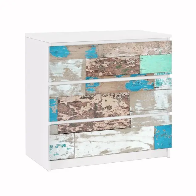 Jetzt Kaufen Maritime Planks Möbelfolie für IKEA Malm Kommode 3 Schubladen