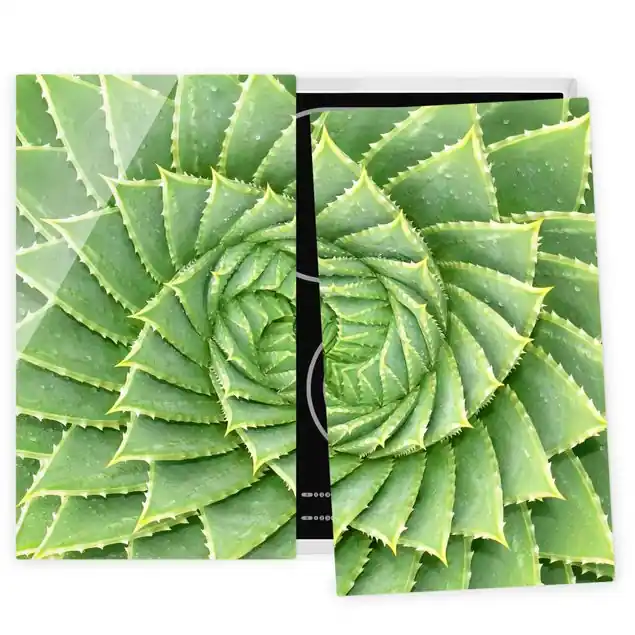 Sichere Zahlung Spiral Aloe 2-teilige Herdabdeckplatte Glas