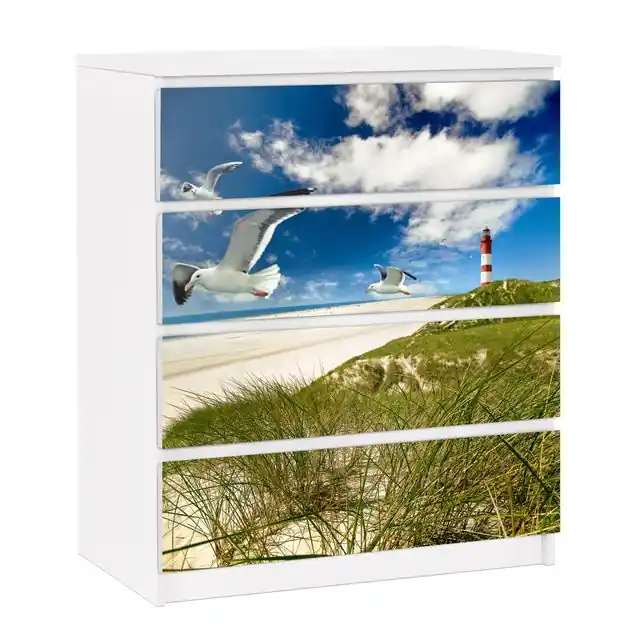 Preisreduziert Dune Breeze Möbelfolie für IKEA Malm Kommode 4 Schubladen