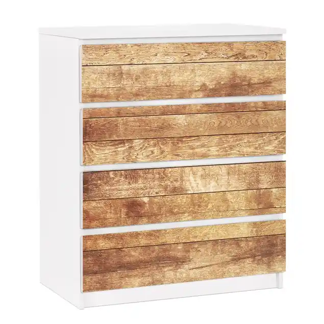 Letzte Chance Nordic Woodwall Möbelfolie für IKEA Malm Kommode 4 Schubladen