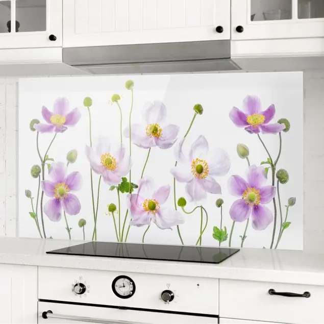 Anemonen Mix Glas Spritzschutz - Querformat 2:1 Solange Der Vorrat Reicht