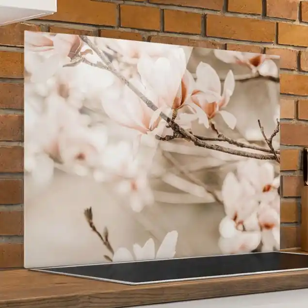 Magnolienzweige im Vintagestil Spritzschutz Sonderangebot
