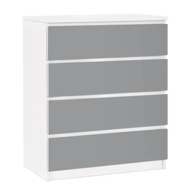 Wochenendangebot Colour Cool Grey Möbelfolie für IKEA Malm Kommode 4 Schubladen