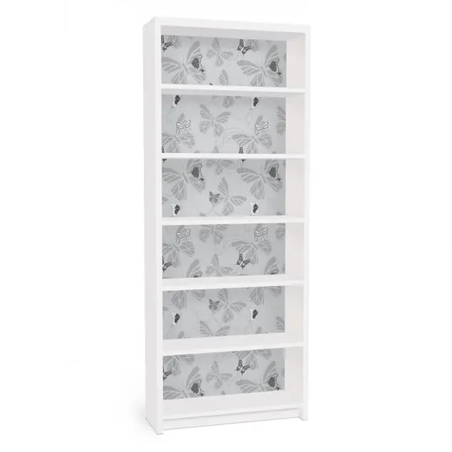 Schmetterlinge Monochrom Möbelfolie für IKEA Billy Regal Kostenloser Versand