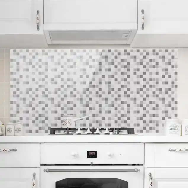 Rabatt Mosaikfliesen Winterset Glas Spritzschutz - Querformat 2:1