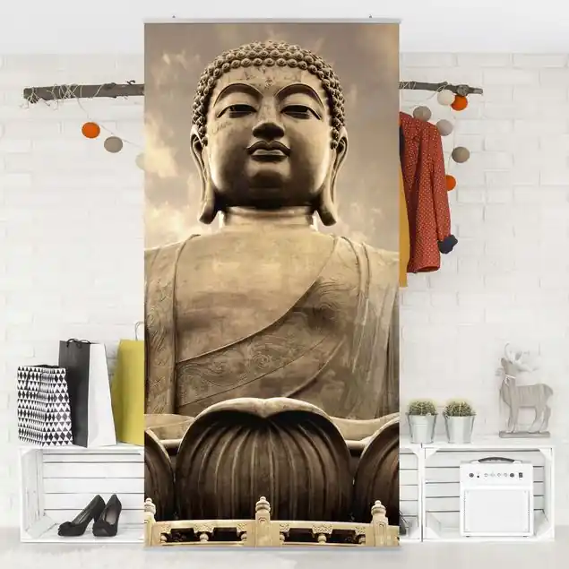 Großer Buddha Sepia Raumteiler Gratis Versand